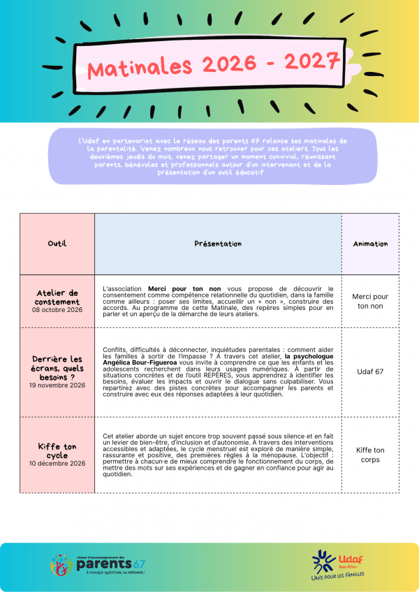 programme matinales 2026 oct-nov-déc