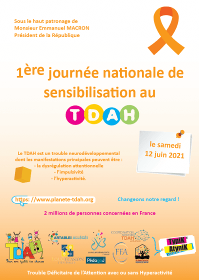 1ère journée nationale de sensibilisation au TDAH - sous le haut patronage de Monsieur Emmanuel MACRON Président de la République