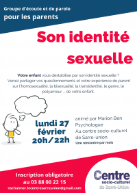 Groupe d'écoute et de parole pour les parents : Son identité sexuelle