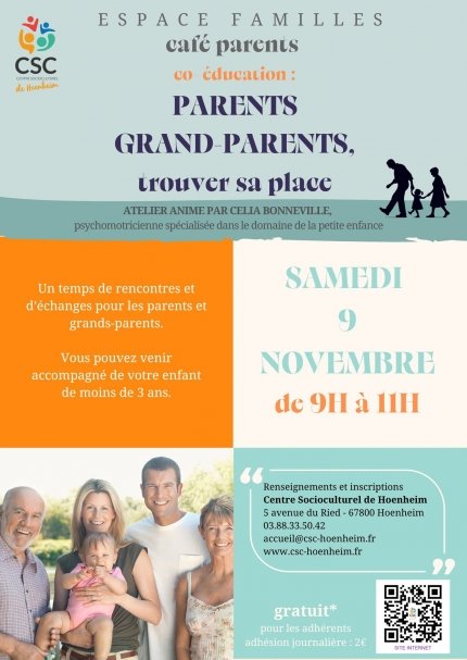 Café parents : Co-éducation : parents, grands-parents, trouver sa place