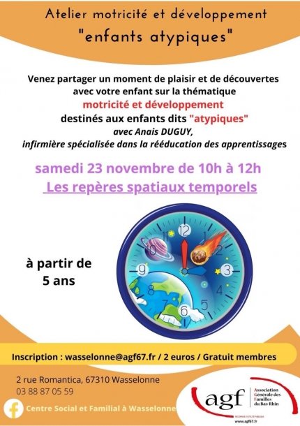 Atelier motricité et développement "enfants atypiques" : Les repères spatiaux temporels